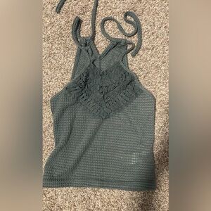Elegant Green Crochet Women's Top